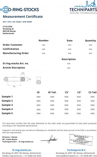 Measurement Certificate - ORS278086
